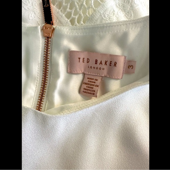 TED BAKER Nardiya Delicate Blouse Top Shirt White Lave Pleated Hem Exposed Zip - Picture 10 of 14